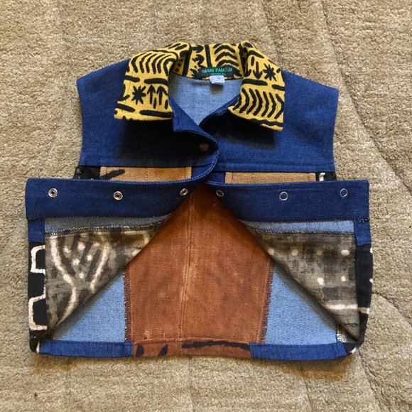 NWOT - Denim And Mudcloth Unisex Vest - Picture 3 of 4